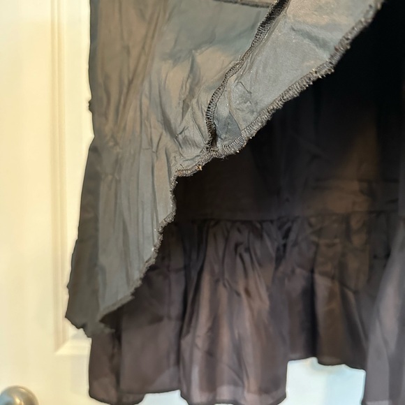 OPPIO Italy Luxury Taffeta Bronzed Brown Exposed Seams Tiered Flounce Sz M L - Picture 6 of 14
